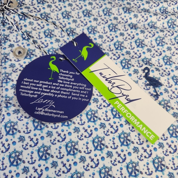 Tailorbyrd Performance Golf Polo Shirt Nautical Colorful Men's XL Wicking SPF 30 - Picture 5 of 10